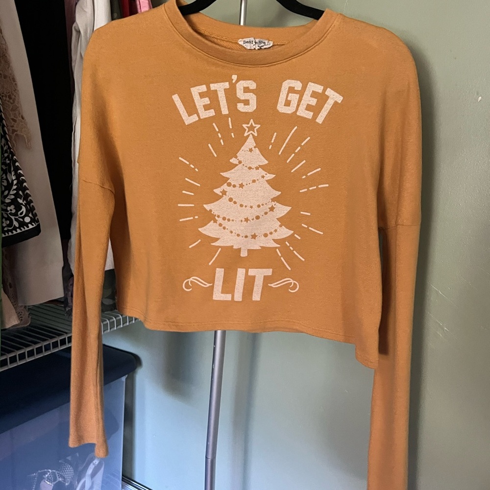 Bear Dance Mustard Graphic Long Sleeve